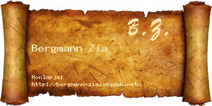 Bergmann Zia névjegykártya